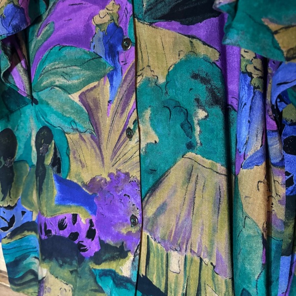 Karen Kane Vintage Multicolor Abstract Blouse size L - Picture 5 of 6